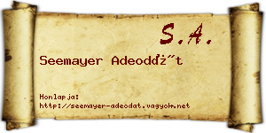 Seemayer Adeodát névjegykártya